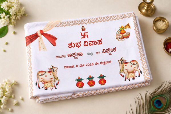 Premium Satin printed traditional Wedding Antarpat - Image 1